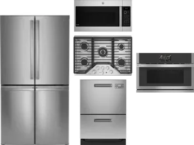 5 Piece Package Includes Refrigerator, Cooktop, Wall Oven, Microwave And Dishwasher